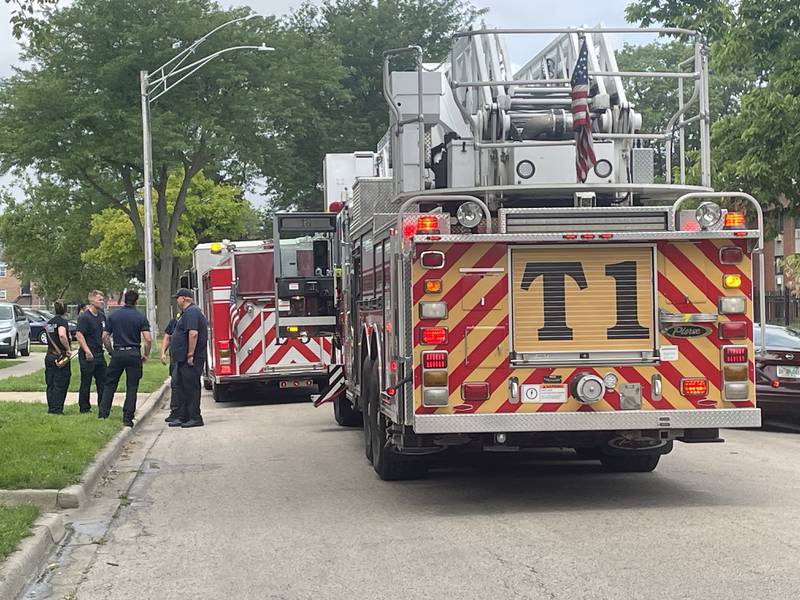 Units from the DeKalb Fire Department respond Thursday, July 24, 2025, to a fire in the 800 block of Edgebrook Drive in DeKalb.