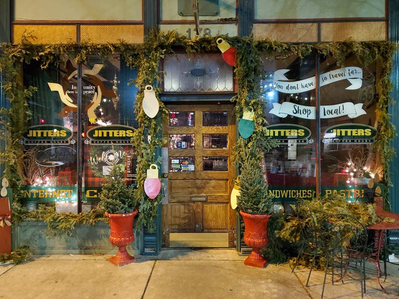 Downtown Joliet at night before the holidays is filled with a quiet, peaceful holiday spirit, if you know where to look.