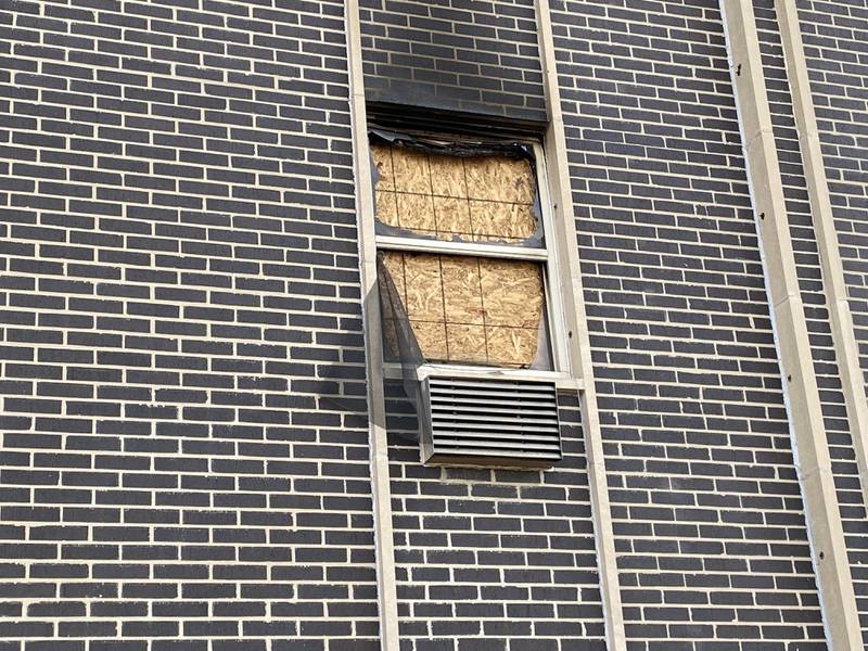 DeKalb firefighters responded to a structure fire in a second-floor unit of The Terraces of DeKalb apartment complex, 1100 W. Lincoln Highway, Sunday, Nov. 19, 2023. The damage can be seen here Monday, Nov. 20, 2023.