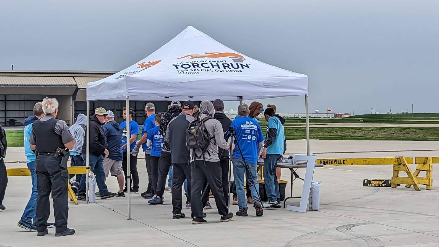 More than 30 teams of 10 tested their strength at a Plane Pull at Lewis University in Romeoville on Saturday, April 29, 2023, to raise money for Special Olympics Illinois.