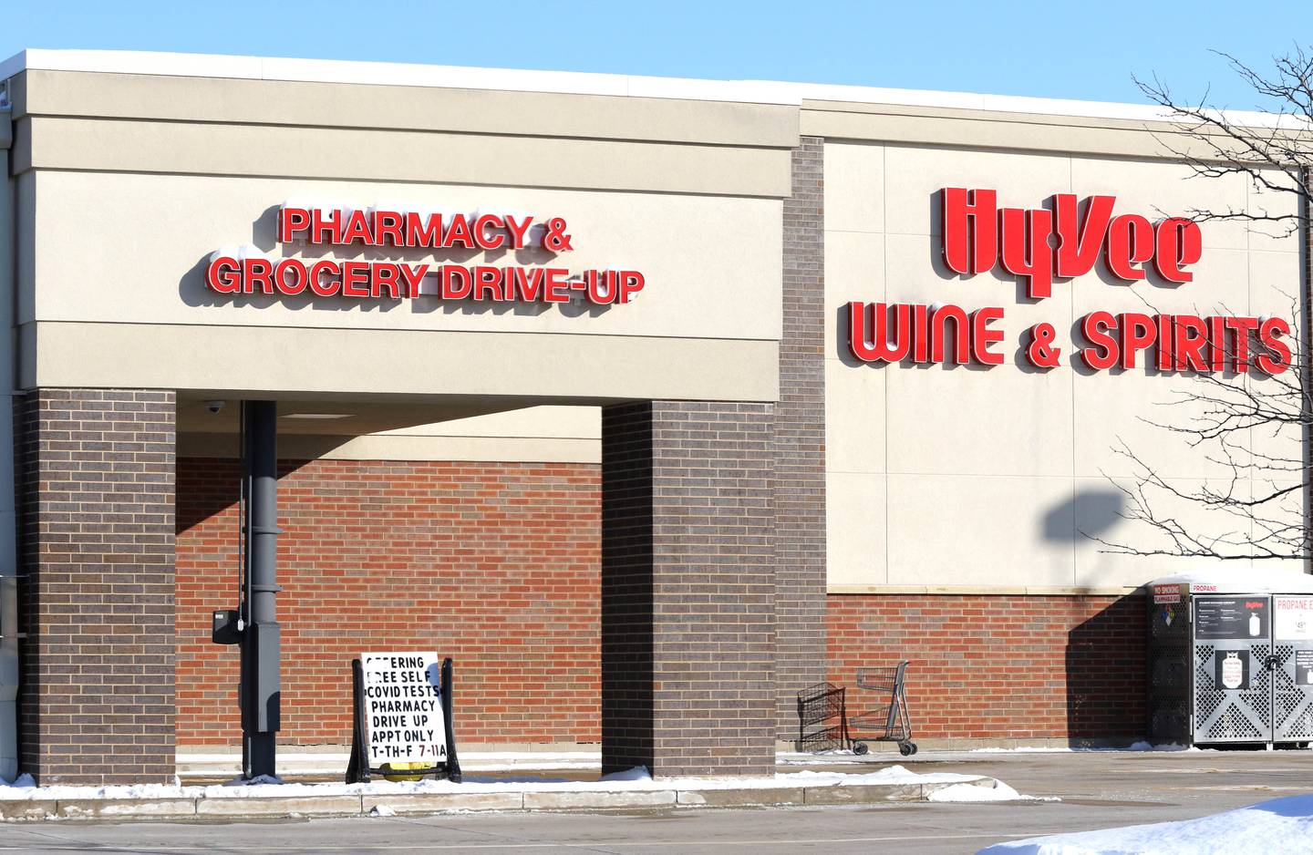 The pharmacy drive-thru at the Hy-Vee on DeKalb Avenue in Sycamore.