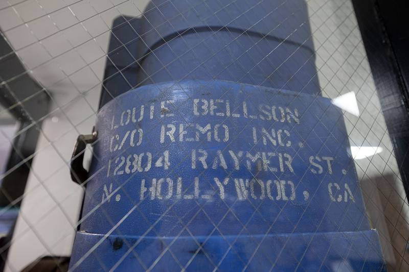 Drum equipment of legendary skins player and Rock Falls native Louie Bellson is seen on display at Rock Falls High School Sunday, Feb. 26, 2023 for the ninth annual Percussion Palooza.