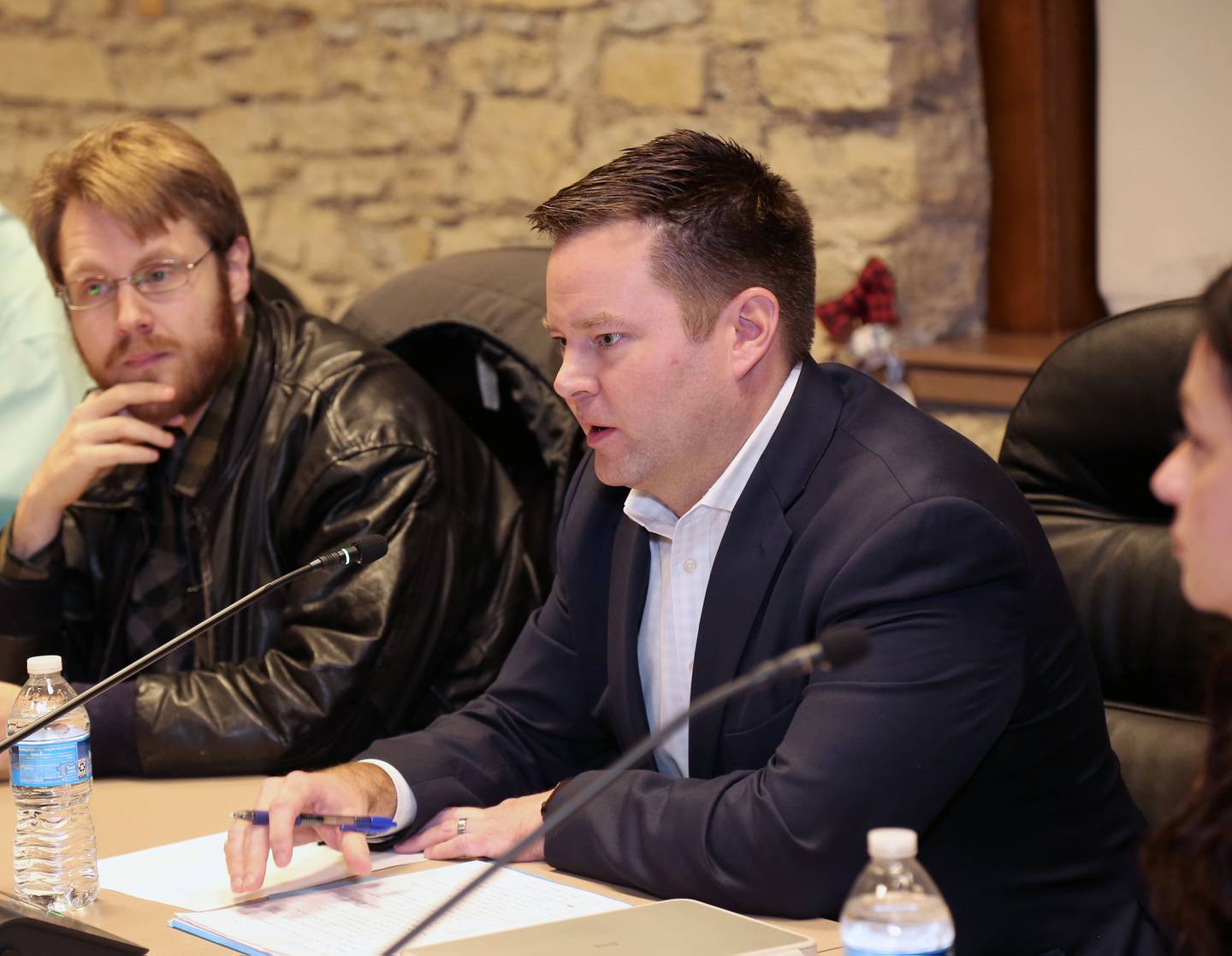 Matthew Anderson, a candidate for Batavia Ward 6, answers a question during a candidate forum hosted by the League of Women Voters of Central Kane County on Tuesday, Feb. 4, 2025 at the Batavia City Hall.