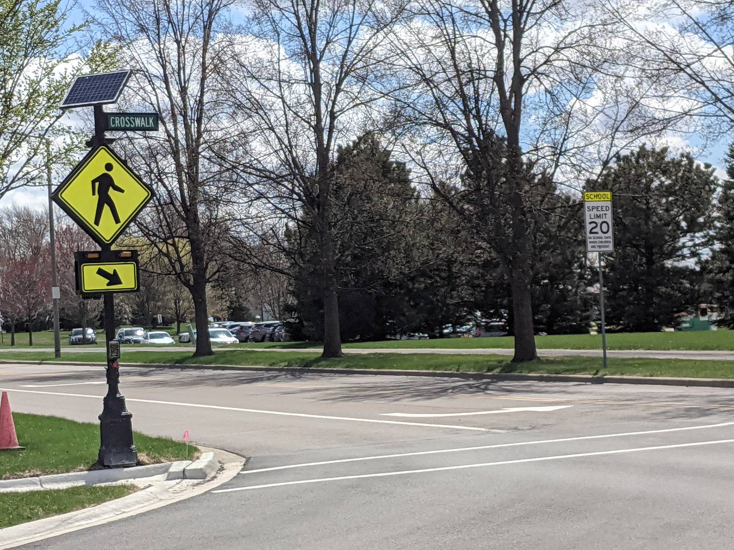 Currently, there are stop signs for eastbound and westbound traffic on Bluegrass Parkway at the intersection while Fifth Street functions as a through intersection with additional pedestrian safety measures in place.

In the fall of 2023, a flashing beacon and a pedestrian crosswalk was installed on the south leg of the intersection.