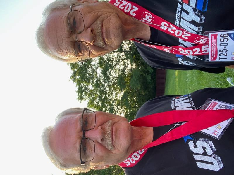 Jack Anderson, of Earlville, and his twin brother John, of Las Vegas, Nevada, attended the 50th annual Twins Days Festival on Aug. 1 through Aug. 3, 2025, in Twinsburg, Ohio.