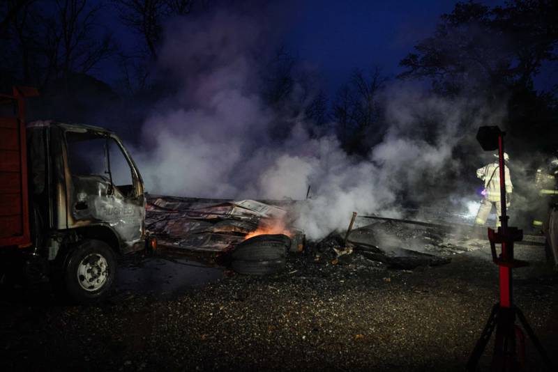 Dozens of chickens died in a house fire near Harvard Nov. 15, 2025.