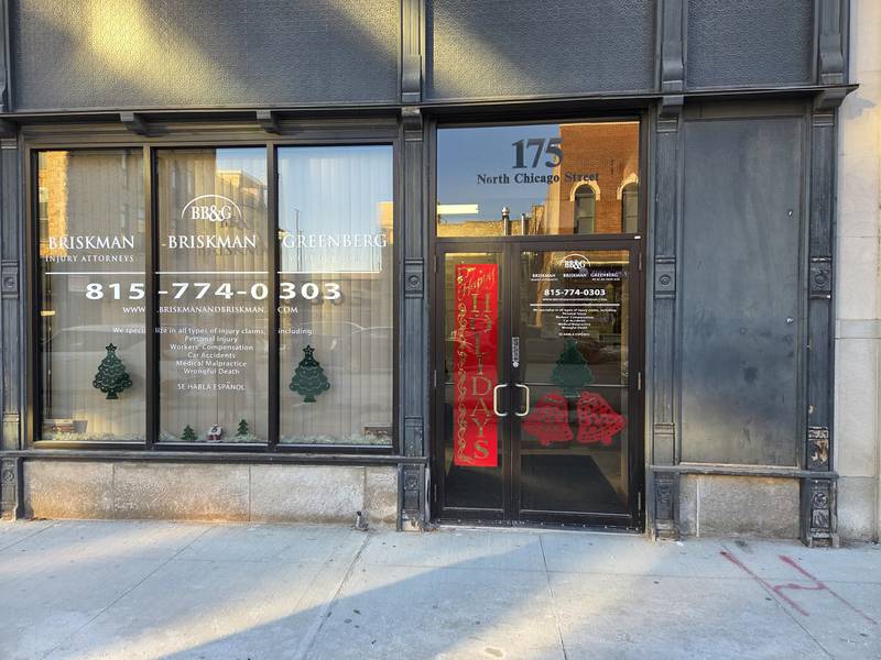The office of Briskman Briskman & Greenberg Personal Injury & Car Accident Lawyers at 175 N. Chicago St. Joliet, is seen on Tuesday, December 16, 2025.