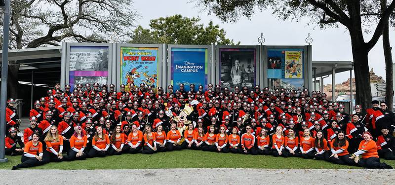 More than 180 Minooka High School Students traveled to Disney World to perform in front of Cinderella’s Castle in Magic Kingdom in Bob Rogers Thanksgiving Parade of Bands.