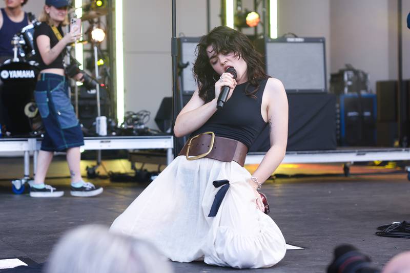 Abigail Morris of The Last Dinner Party performs at Lollapalooza on Sunday, Aug. 4, 2024 in Chicago.