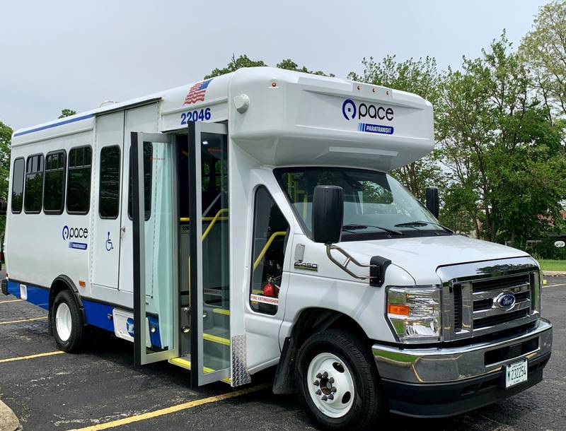 A Pace bus used for Dial-a-Ride services in the Chicago area is shown here. Dec. 24 ,2024