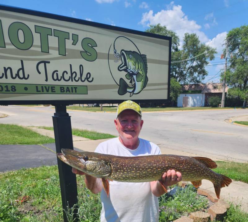 Jeff Dummer, of Kankakee, holds the 11 pound, 12 ounce Northern Pike he caught during the 42nd Kankakee River Fishing Derby. Dummer's catch earned the 2025 Grand Champion Fish award.
