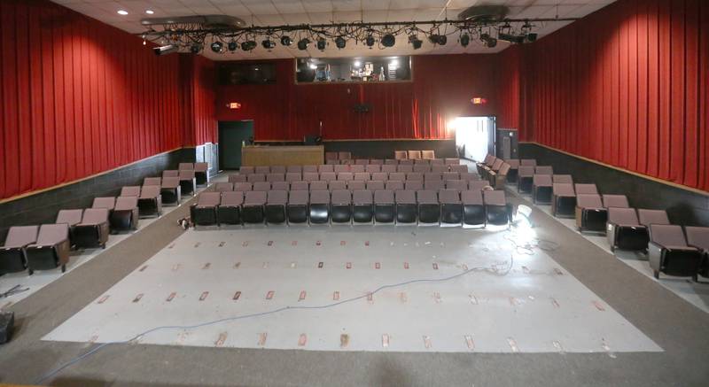 olunteers with GAF in Peru and Stage 212 productions, removed old seating inside Stage 212 on Tuesday, Aug. 12, 2025 in La Salle. A church in Kalamazoo Mich. will be picking up the seats this weekend. Beginning next week, constuction will begin on new seats, new stage curtain, acoustic panels on walls, new ceiling, HVAC, sound improvements, lighting, new carpeting, in auditorium and lobby and painting. The goal  is to have the project completed by the beginning of October and we will unveil it to the public with the fall production of Puffs in November. Stage 212 is still taking donations for the project. You can donate through their website at https://www.stage212.org/.