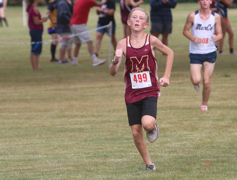 Morris's Joseph Emmerich competes during the Gary Coates Invitational cross country meet on Saturday, Sept. 13, 2025 at Zearing Park in Princeton .