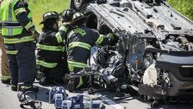 Man flown to hospital after crash that shut down Route 14 near Woodstock