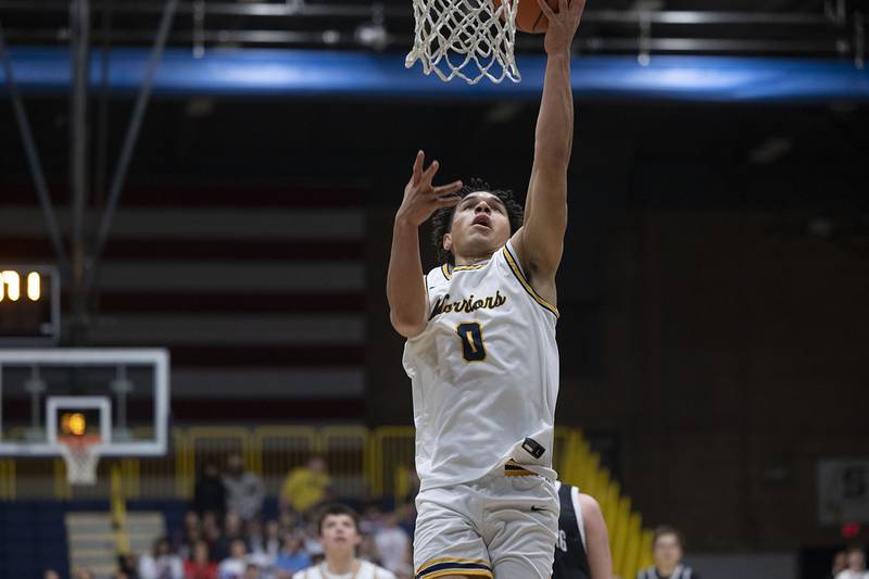 Sterling’s Andre Klaver puts in a layup Tuesday, Jan. 24, 2023 against Galesburg.