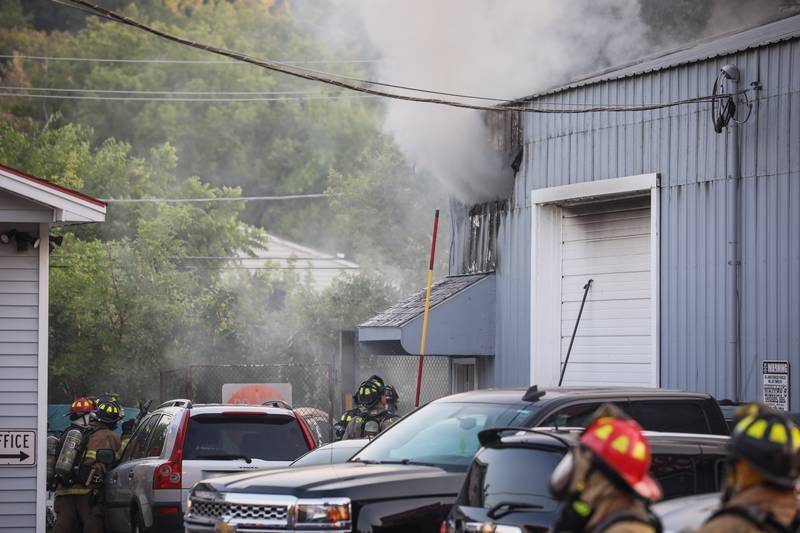 The Algonquin-Lake in the Hills Fire Department responded to a commercial structure fire Tuesday, July 19, 2022, that damaged two auto repair businesses at 1045 West Algonquin Road.