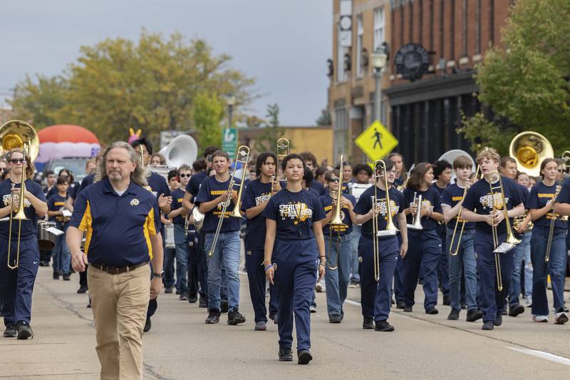 The Sterling High School band marches through the Fiesta Parade Saturday, Sept. 20, 2025, in Sterling.