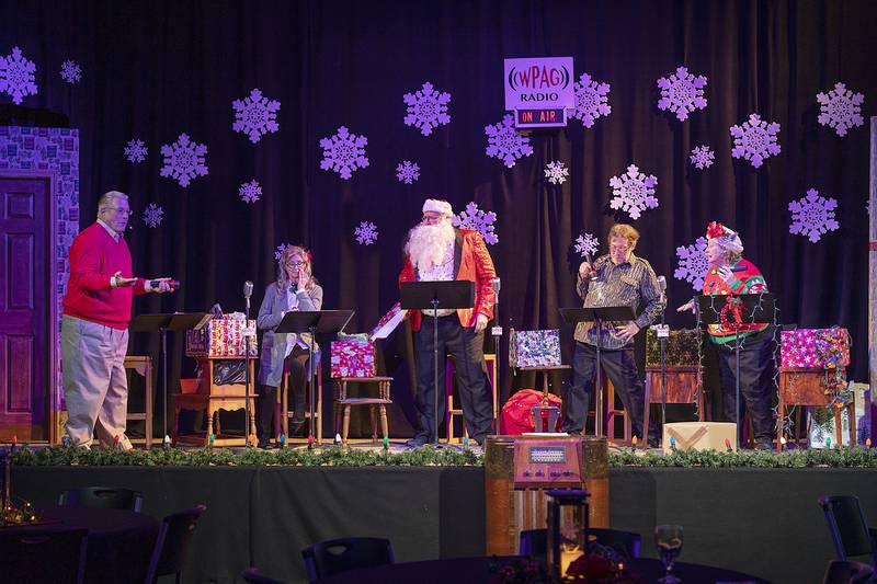 Members of the Performing Arts Guild rehearse their play “Christmas Eve in Chaos,” Wednesday, Jan. 8, 2025, in Mount Morris. Show dates are Jan. 10 and 11 at 7 p.m. and Jan. 12 at 2 p.m. Go to performingartsguild.com for tickets.