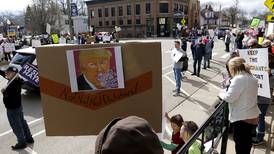 Hundreds protest Trump and Musk in red McHenry County