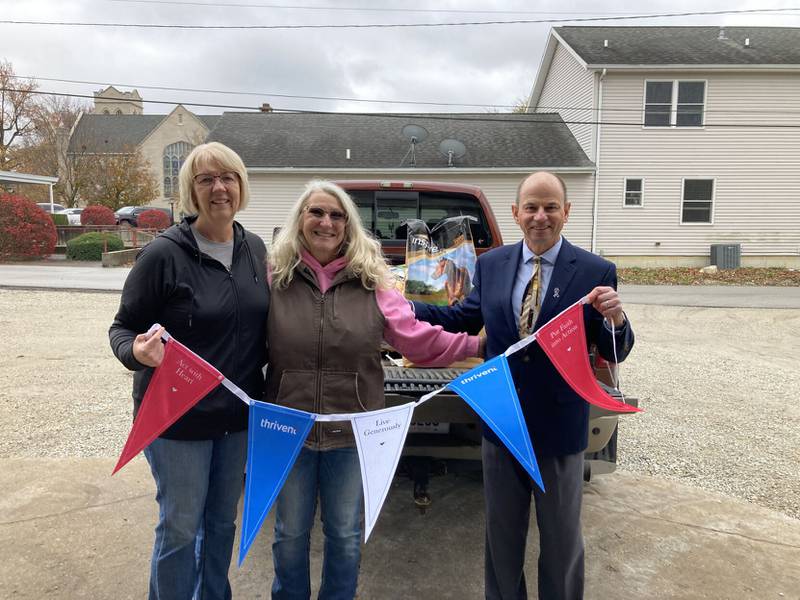 Thrivent Action Team in Watseka hosted an event on Oct. 12, 2024, at Griswold Feed in Watseka that purchased horse food for horses that supply therapy to nursing homes, veteran homes, and other events to help the community.