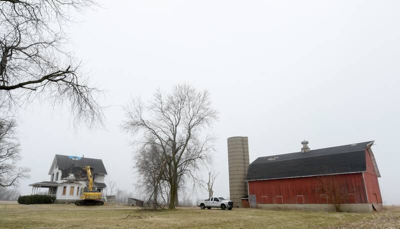 The Peck farm house at 64 Peck Road in Geneva is demolished on Wednesday, March 22, 2023.