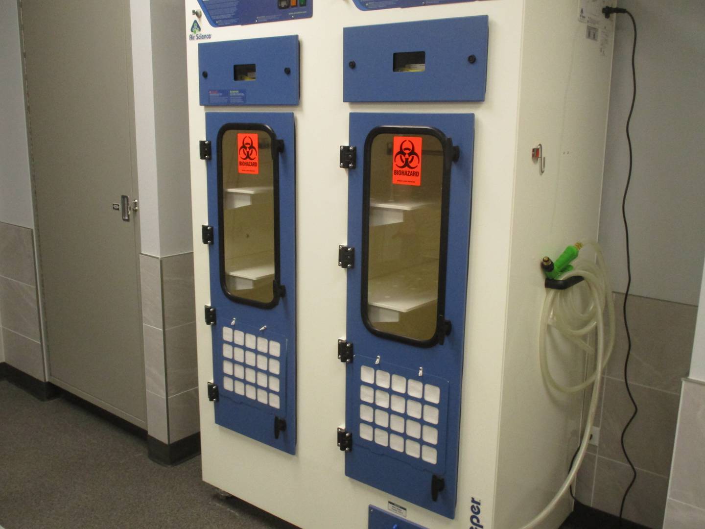 The new Yorkville Police Department headquarters has a crime lab filled with sophisticated equipment, including this biohazard testing station.