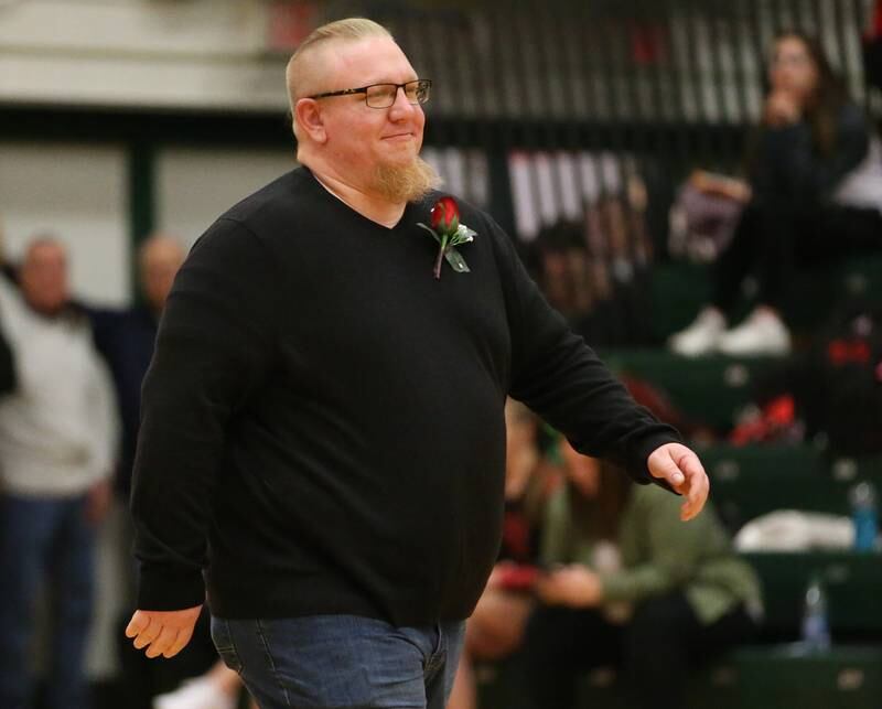 La Salle-Peru Township High School alumni William Blum is honored as one of this years L-P Hall of Fame recipients in AJ Sellett Gymnasium on Friday, Jan. 13, 2023 at L-P High School.