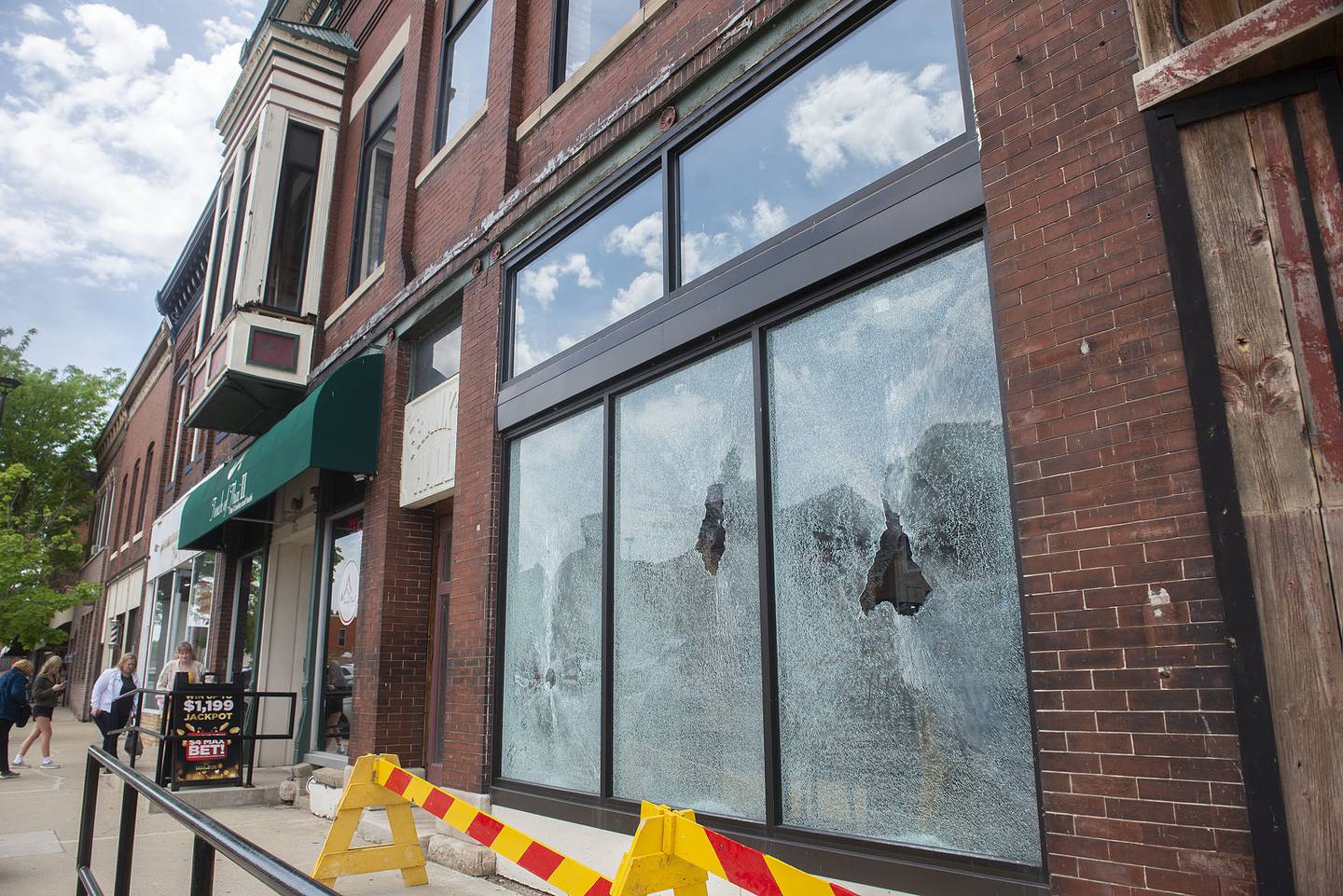 Vandals broke out nearly every window in the bar area attached to Touch of Thai 2 in downtown Rock Falls.
