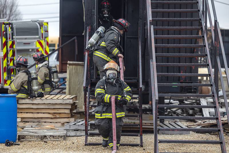 Emily Steger of Amboy, leads a group out of a training session Saturday, March 15, 2025, in Amboy.
