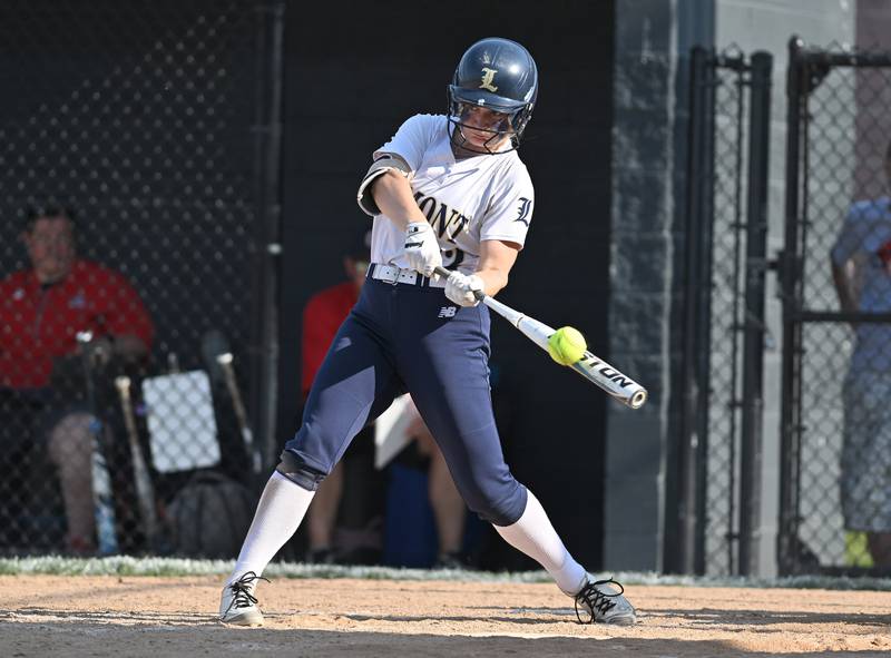 Lemont's Avaree Taylor at bat during the Lemont Class 3A Sectional Final game against Ottawa on Friday, June 2, 2023, at Lemont.