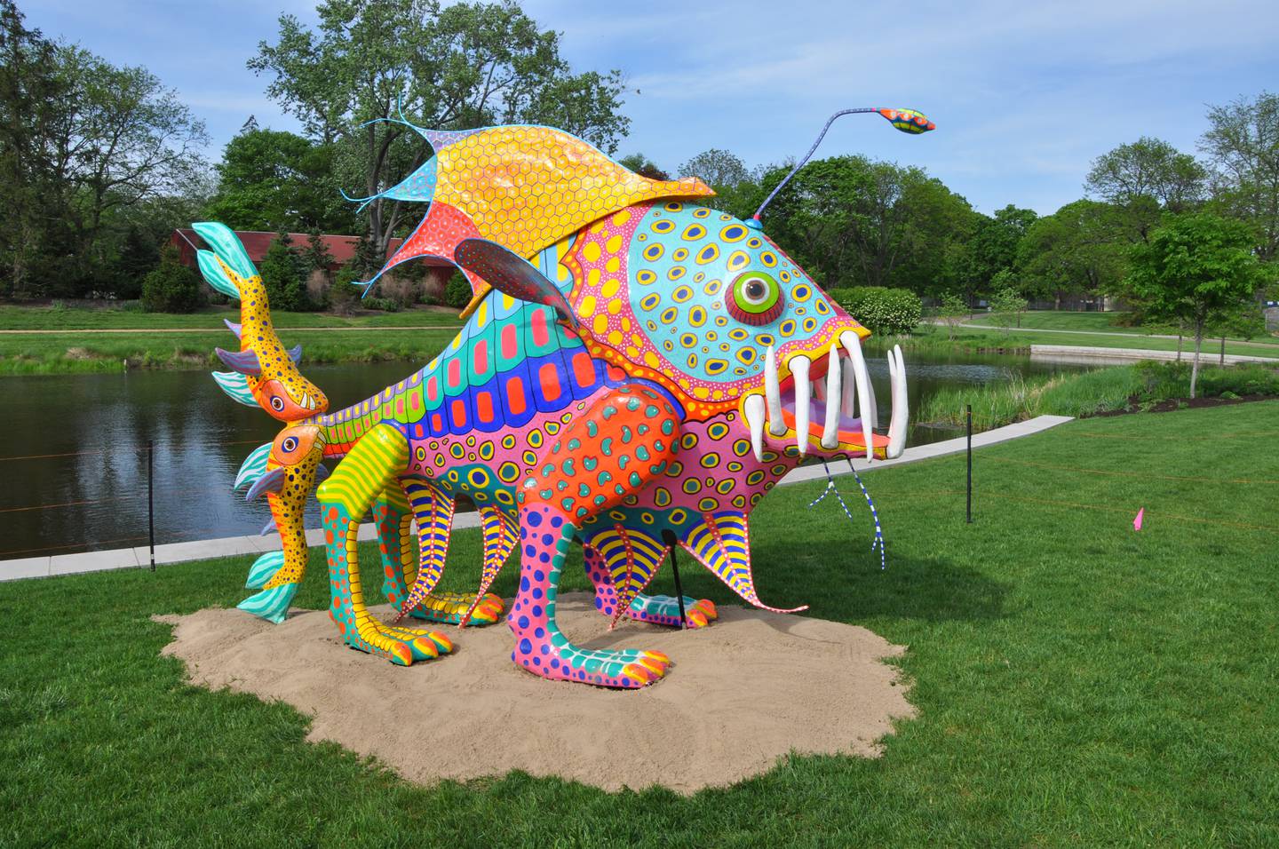 “Patapez,” which translates to “Fishlegs,” is by Alejandro Camacho Barrera, one of six artists creating alebrijes sculptures.