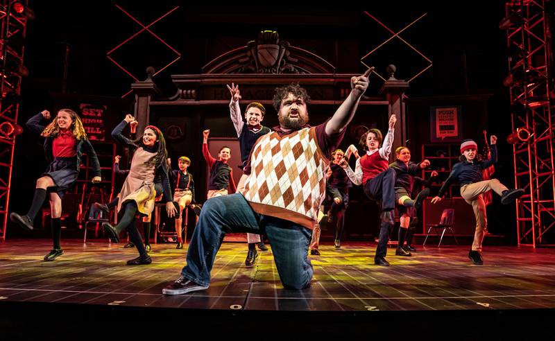 Nick Druzbanski plays Dewey Finn in Paramount Theatre’s School of Rock, based on the hit Jack Black movie, with new music from Andrew Lloyd Webber. Trent Stork directs. Performances are April 12-June 4, 2023. For tickets and information, visit paramountaurora.com, or call (630) 896-6666. Photo credit: Liz Lauren