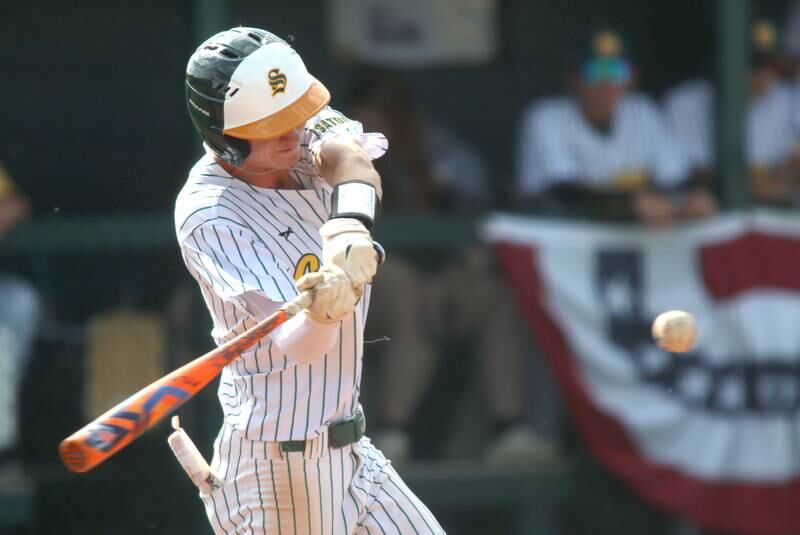 Crystal Lake South’s James Carlson takes a cut against Lake Forest in Class 3A baseball regional action at Crystal Lake Thursday.