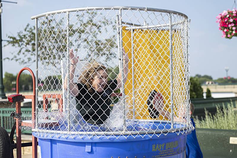 City council person Mary Oros was one of the lucky ones to stay cool Wednesday, June 21, 2023 at the Dixon City Market.