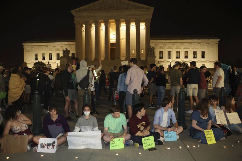 WASHINGTON, D.C. - MAY 2: Pro Abortion Protestors Rally At The Supreme Court after Roe v. Wade opinion leak on May 2, 2022 in Washington, D.C. Credit: mpi34/MediaPunch /IPX