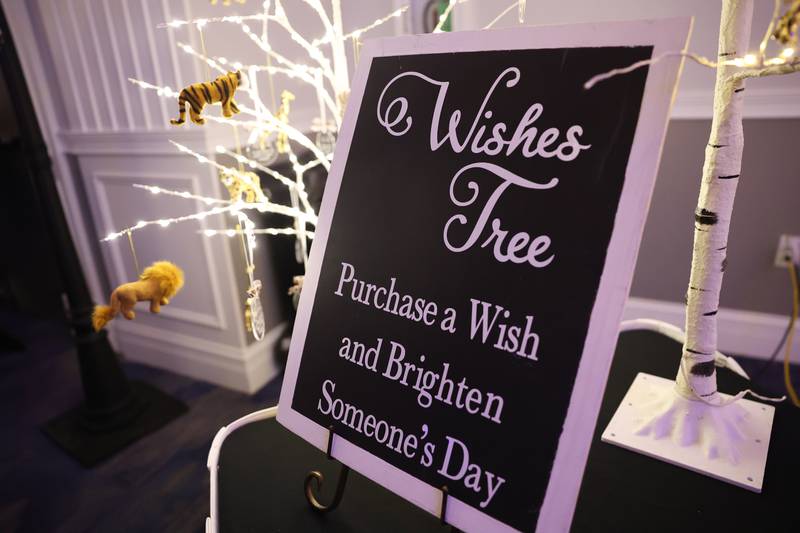 Attendees at the Shorewood HUGS chocolate ball were encouraged to visit the "wishes" tree with animal ornaments and twinkling lights at event on Saturday, February 4, 2023.