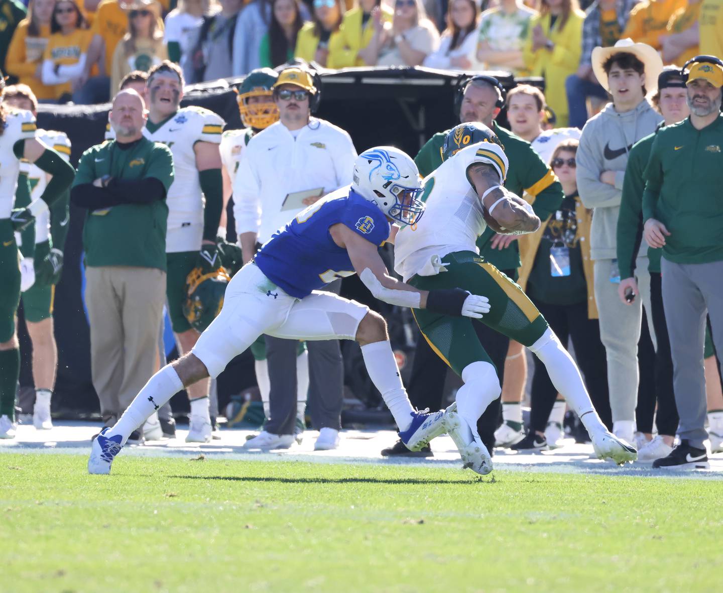 FRISCO, TX - January 8: The South Dakota State Jackrabbits vs the North Dakota State Bison in the 2023 FCS National Championship football game at Toyota Stadium in Frisco, TX. (Photo by Dave Eggen/Inertia)