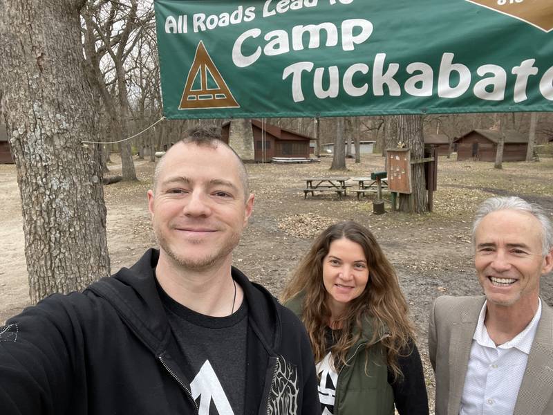Camp Tuckabatchee is partnering with the Starved Rock Country Community Foundation to help fund much-needed building and property maintenance. Pictured are Camp Tuckabatchee Executive Director RJ Swett, Camp Tuckabatchee Board President Adrienne Pike and SRCCF President Fran Brolley.