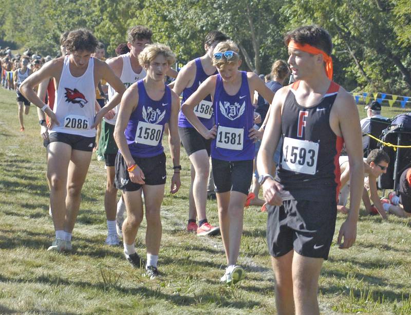 Dixon runners following the race. Local High School teams gathered at Hoover Park in Sterling for the Rock River Run, held on Saturday, September 27, 2025.