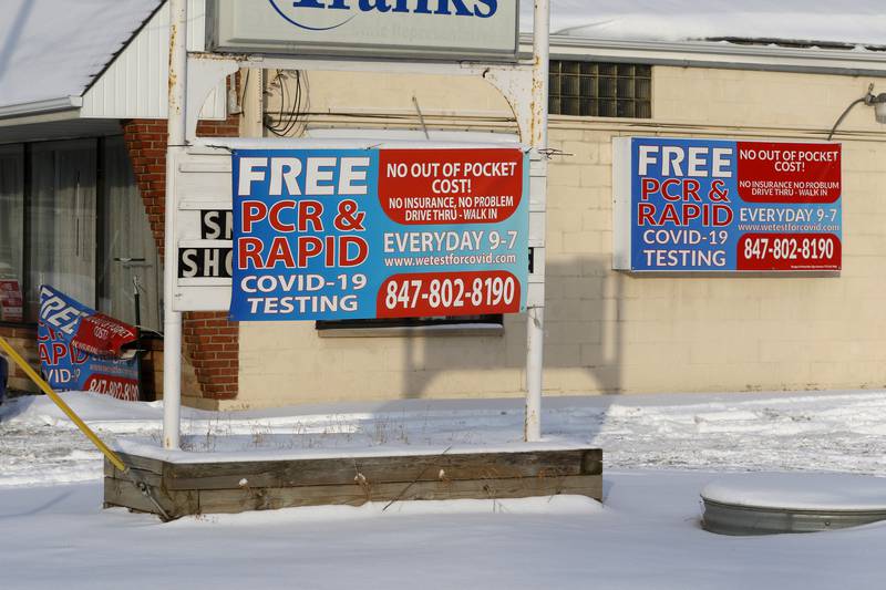 A COVID Testing Centers of America testing site at 1193 S. Eastwood Drive in Woodstock on Monday, Jan. 24, 2022.