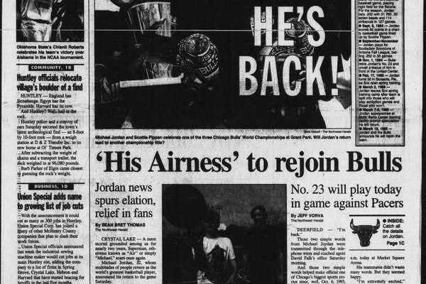 March 19 historical covers: He’s back! Michael Jordan’s return to the NBA