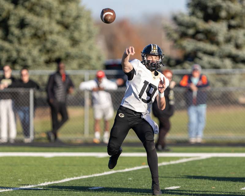 Glenbard North's Kyle Melody throws the ball against Batavia at the Class 7A Quarter Final on Saturday, Nov.15,2025 in Batavia.