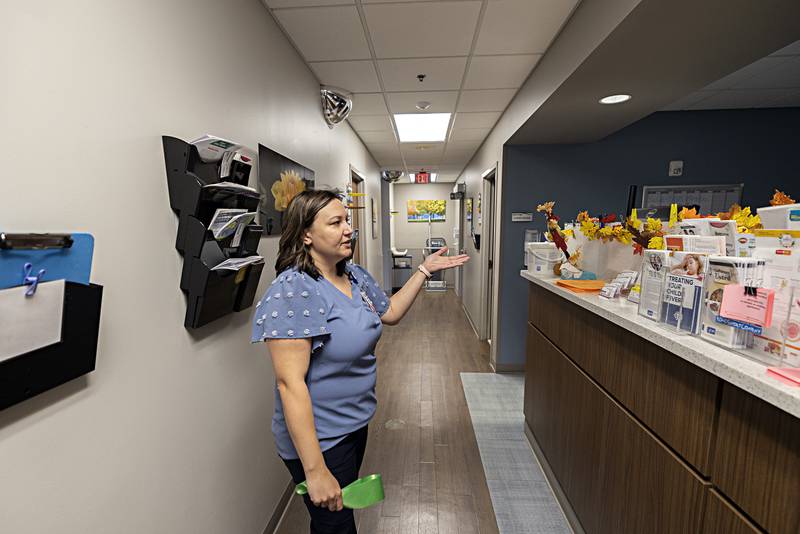 CGH Ready Care Clinic manager Tabby Whitebread leads a tour of the facility Monday, Nov. 6, 2023. Expanded hours are Monday to Friday 8 am-8 pm and Saturday and Sunday 8 am to 1:30 pm.