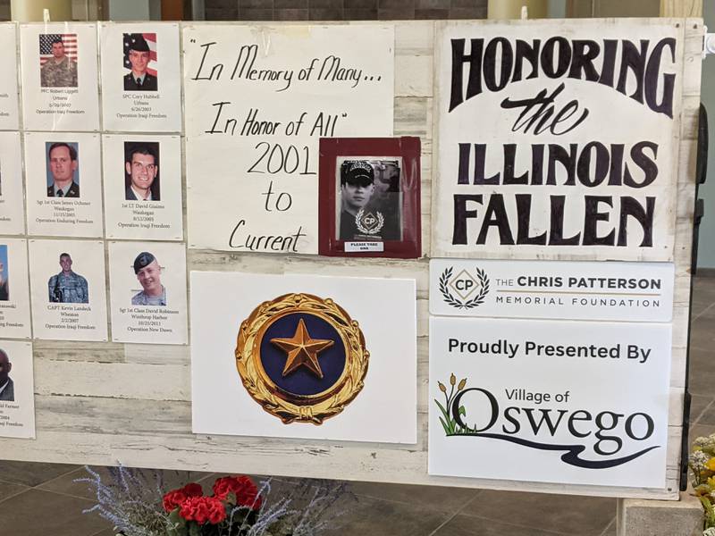 In partnership with Oswego Honors Veterans, the village of Oswego  will host the Illinois Fallen Wall, a tribute honoring the memory of Illinois military service members who have been killed in action since  Sept. 11, 2001. 
The wall will be on public display in the lobby of Oswego Village Hall, 100 Parkers Mill, through June 6.