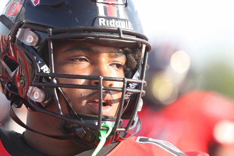 Bolingbrook’s Joshua Robinson before the game against Minooka. Friday, Aug. 26, 2022, in Bolingbrook.