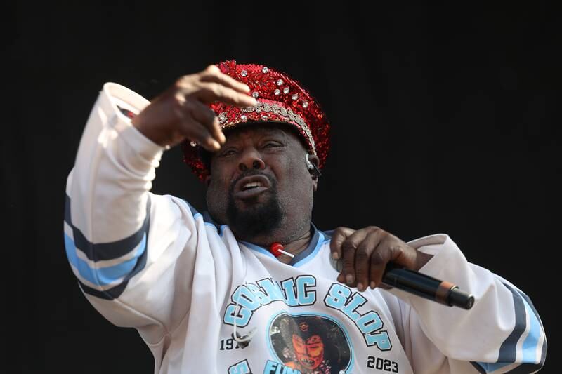 George Clinton performs with the Parliament Funkadelic on the Rise Stage on day one of Riot Fest, Friday, Sept. 15, in Chicago.