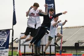 Participants take the Polar Plunge at Huskie Stadium