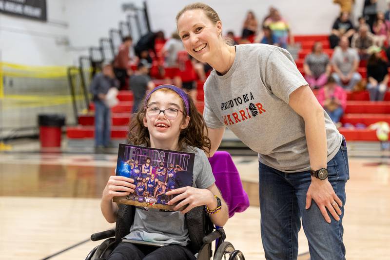 (left to right) Addy Renken and Emma Reel pose for photo on Wednesday, April 16, 2025 at Woodland High School in Streator.