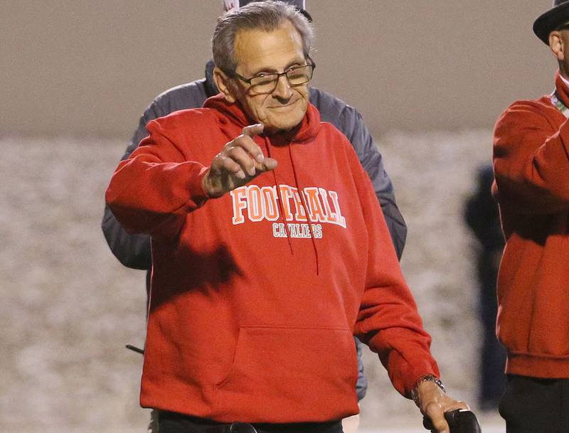 Former NFL player and Cavalier alumni Joe Rutgens was honored at the end of the first quarter. Rutgens was the third overall pick in the 1961 NFL draft.