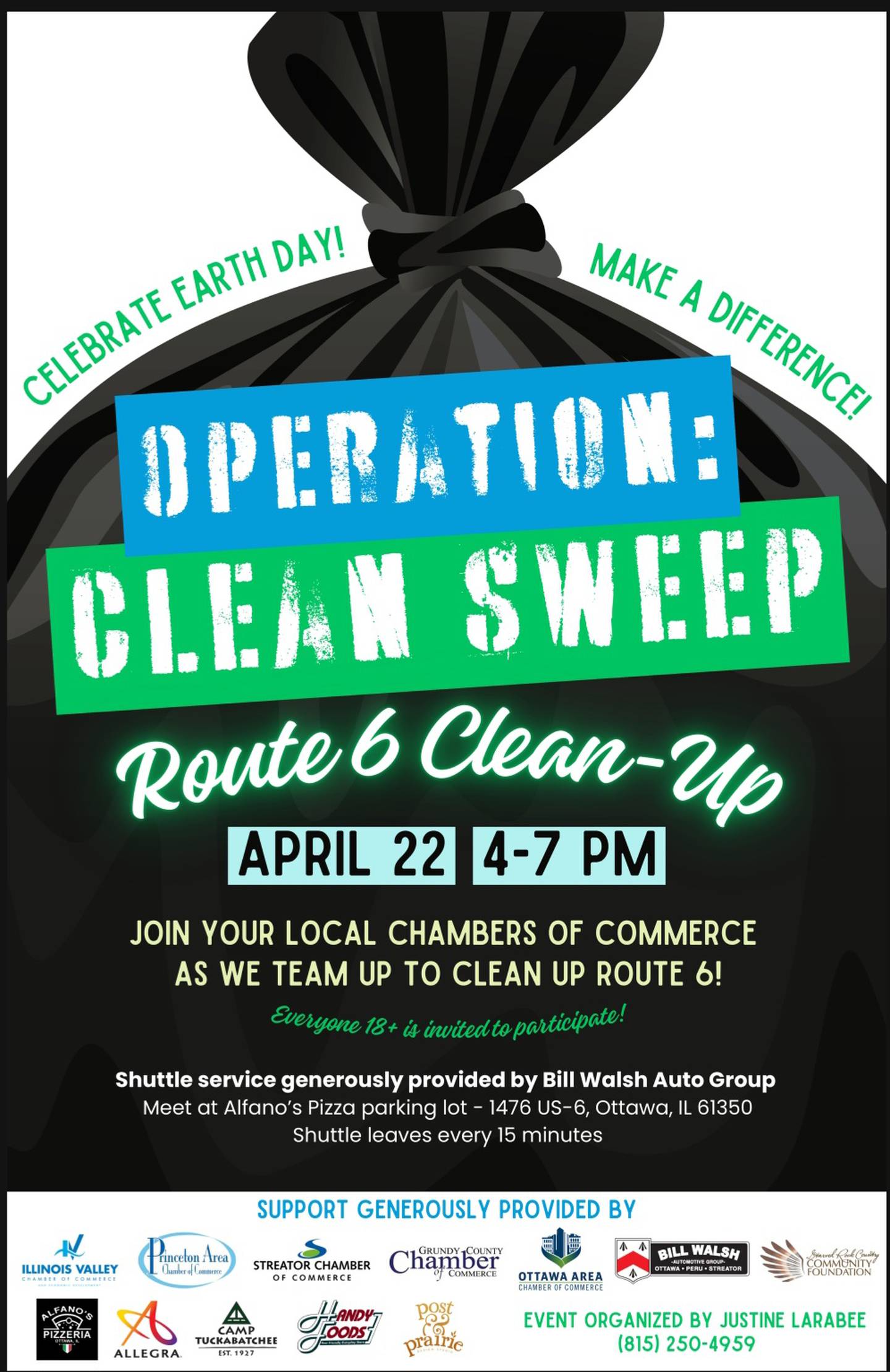 Operation Clean Sweep will take place along US Route 6 west of Ottawa on April 22.